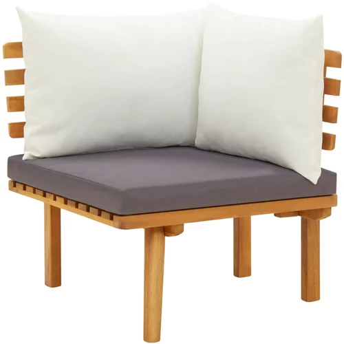  kutna sofa od masivnog bagremovog drva s jastucima