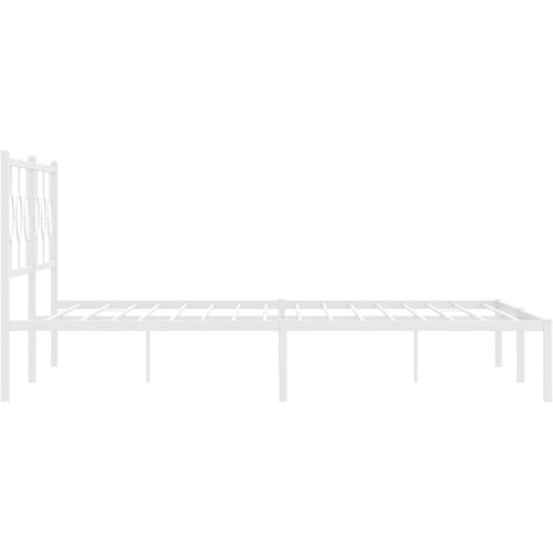  Metalni okvir za krevet s uzglavljem bijeli 193x203 cm Slike