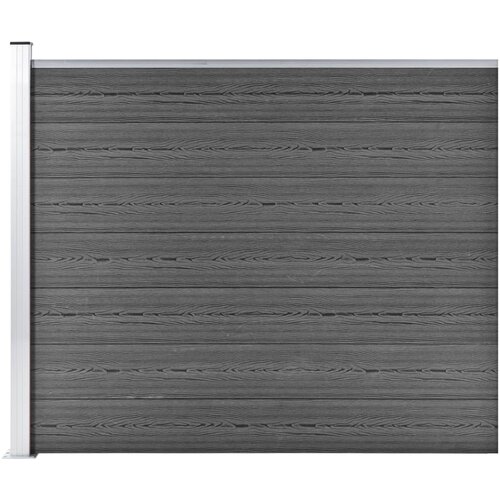  Panel za ogradu WPC 175 x 146 cm crni Slike