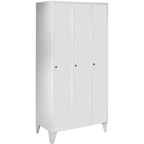 Wolf Garderobna omara z nogami, VxŠxG 1850 x 900 x 500 mm, 3 predelki, svetlo siva Cene