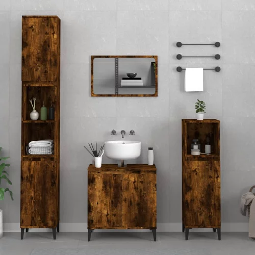  3-dijelni set kupaonskog namještaja boja hrasta drveni