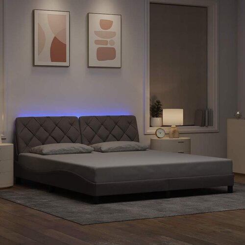  Okvir kreveta s LED-om bez madraca Taupe 180x200 cm tkanina Cijene