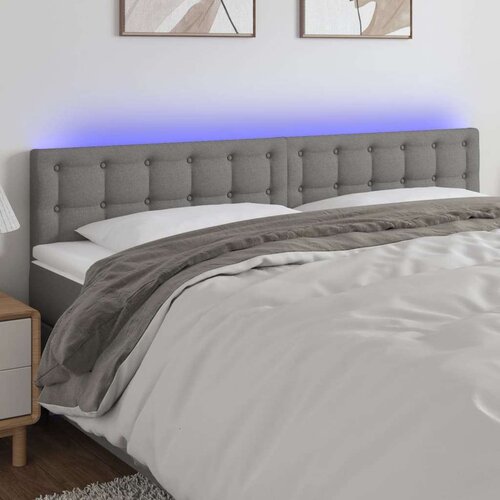  LED posteljno vzglavje temno sivo 160x5x78/88 cm blago, (20933115) Slike