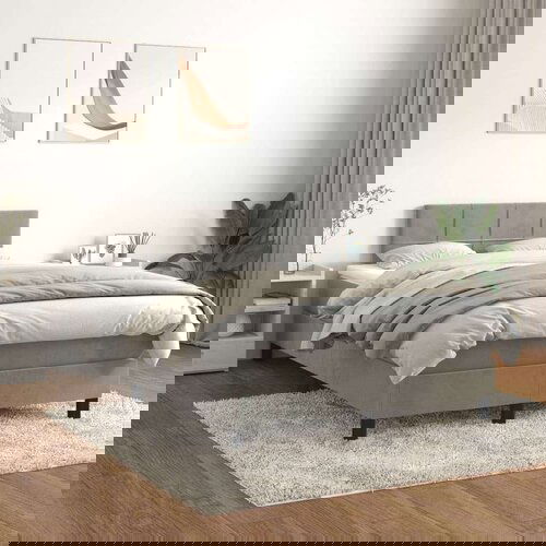 Box spring postelja z vzmetnico svetlo siva 120x200 cm žamet, (20726657) Slike