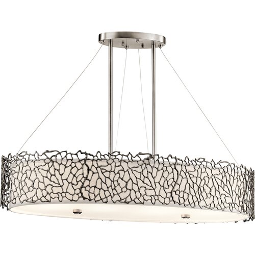 Elstead Lighting Elstead Coral 4-lučna ovalna stropna svetilka s kositrno barvo, srebrna koralna, E27, (22098630) Cene