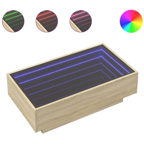 Maison Chic Klubska mizica - kavna mizica - Nizka mizica LED sonoma hrast 90x50x30 cm inženirski les, (21753442) Cene