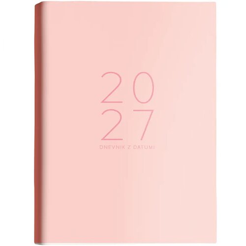  Dnevnik B5 2027, z datumi, roza Slike