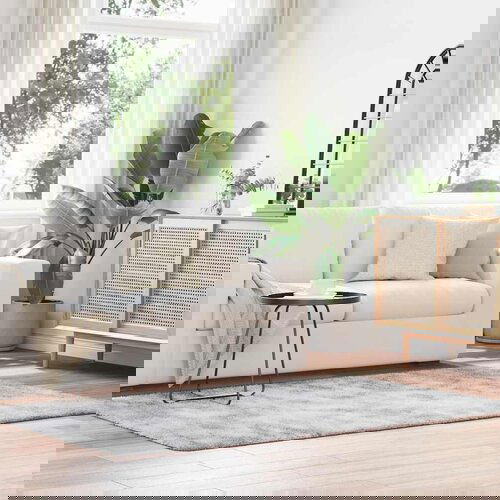 vidaXL Košata preproga svetlo siva 130x200 cm poliester Cene