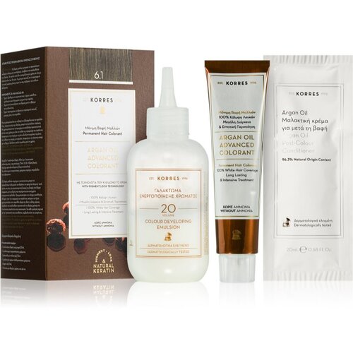 Korres Argan Oil trajna boja za kosu s arganovim uljem nijansa 6.1 Ash Dark Blonde 50 ml Cijene