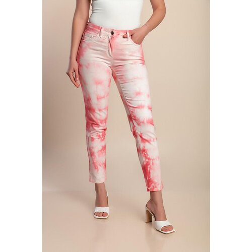 Fenzy Plus Size Bombažne Hlače, Roza Cene