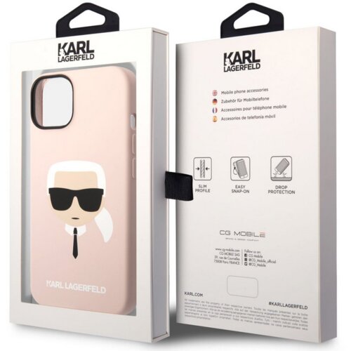 Karl Lagerfeld maska karl lagerfeld liquid silicone karl head za iphone 14 pink Slike