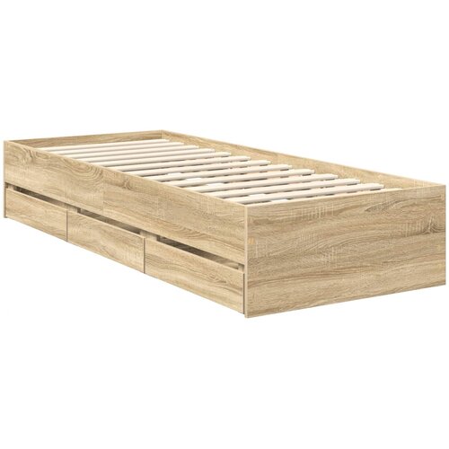  Krevetna konstrukcija s ladicama Sonoma hrast 75 x 190 cm Slike