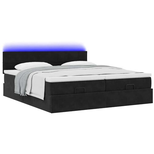 VidaXL Okvir kreveta s madracima crni 160x200cm bar&amp;scaron;unasti Slike