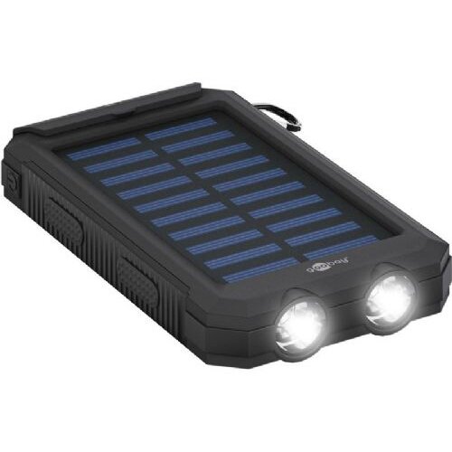 Goobay powerbank 8.0 na sončne celice svetilka 8000 mah črna prenosna baterija Slike