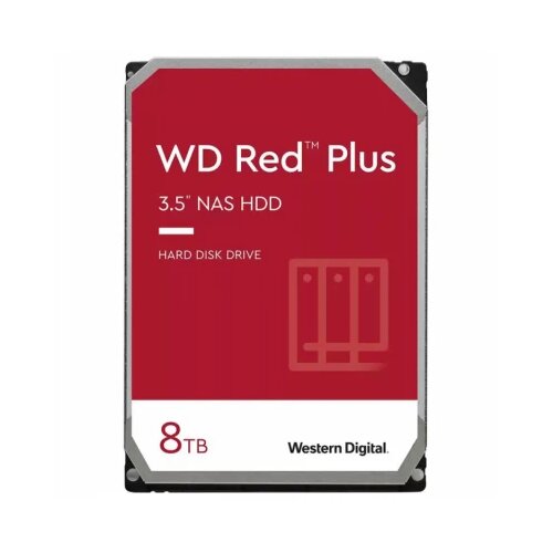 Western Digital HDD NAS WD Red Plus 8TB CMR, 3.5'', 256MB, 5640 RPM, SATA, TBW: 180 Slike
