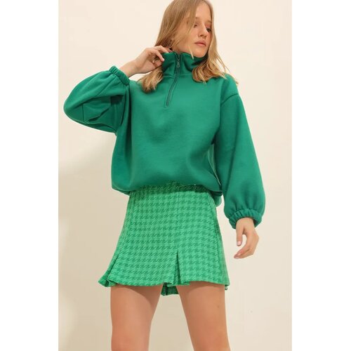 Trend Alacati Stili ženski duks ALC-X11316, zip kragna, zeleni Cene