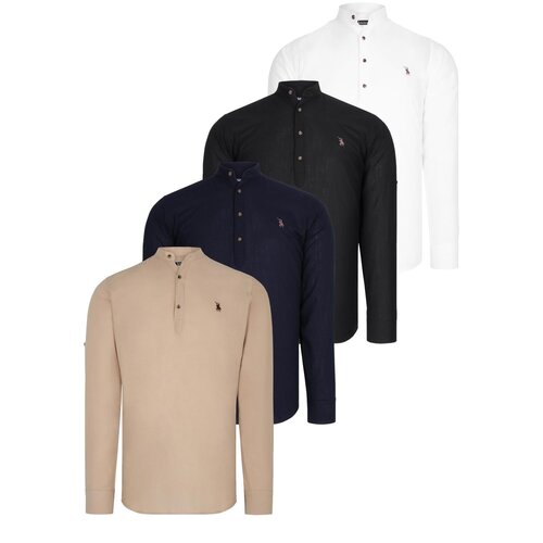 Dewberry SET OF FOUR G783 JUDGE COLLAR SHIRT-BLACK-WHITE-NAVY-BEIGE Cijene