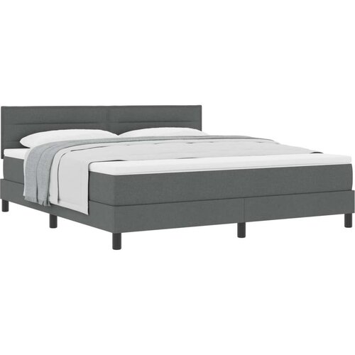 Box Spring Krevet s Madracem Tamnosiva 180x200 cm Tkanina Cijene