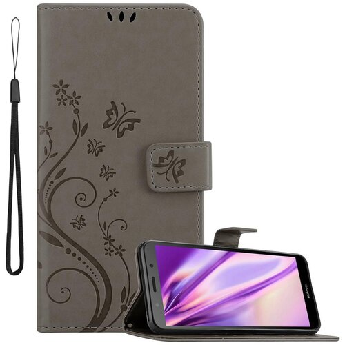 Cadorabo Huawei Y5 PRIME 2018/Y5 2018 v klasična črna - ovitek v cvetličnem dizajnu z magnetnim zapiranjem, stoječo funkcijo in režami za kartice, (20567013) Cene