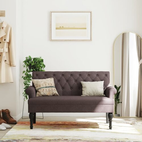 VidaXL Klop z naslonom temno rjava 120x62x75,5 cm blago Slike