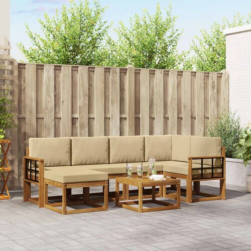  Set vanjskih sofa 7 kom. Prirodna i bež Cene