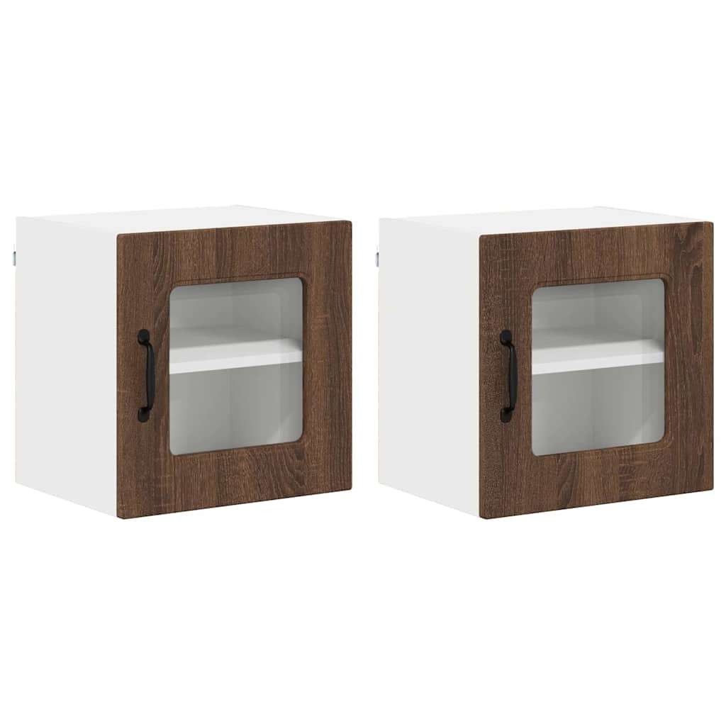  Zidni kuhinjski ormarić Zidne 2 pcs Smeđi hrast 40 x 31 x 40 cm Slike
