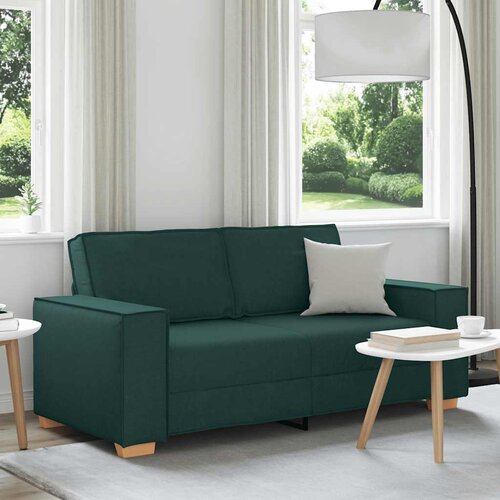 VidaXL Dvosjed Sofa Tamnozelena 140 cm Tkanina Slike