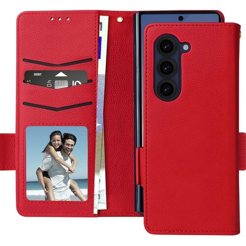 AVIZAR Torbica za Samsung Galaxy Z Fold 6 Držalo za denarnico z ročnim trakom, Rdeča, (5000016039) Cene