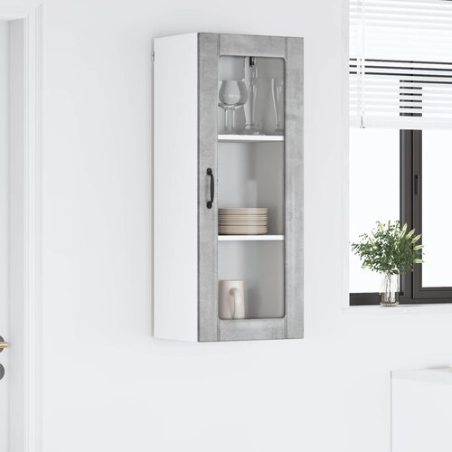  Zidni stakleni ormarić Lucca Betonska siva 40 x 31 x 100 cm Slike