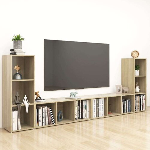 TV ormarići 4 kom boja hrasta sonome 107x35x37 cm od iverice Cene