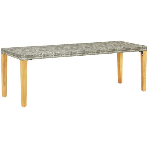 The Living Store Vrtna klop 80 cm poli ratan siva - Vrtna Klop, (21462717) Slike