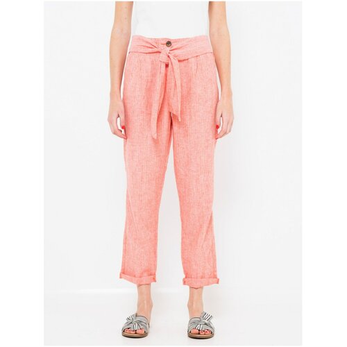 Camaieu Pink linen shortened trousers - Women Cene