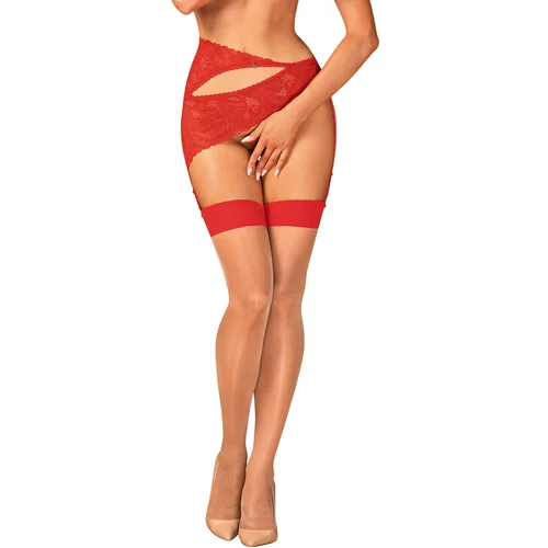 Obsessive S814 Stockings Red L/XL