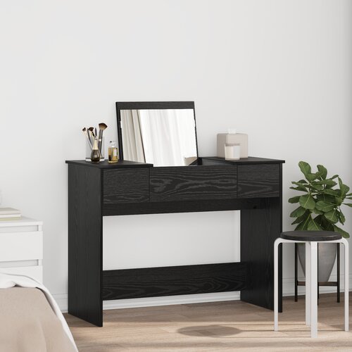 vidaXL Toaletni Stol s Ogledalom Crni Hrast 100x45x76 cm Cijene