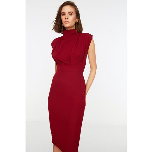 Trendyol claret red collar dress Cene