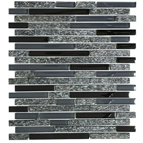 Mix Mozaik plo&amp;scaron;čice Crystal Mix XCM MV798 (29,8 x 33,8 cm, siva/črna, sijaj) Slike