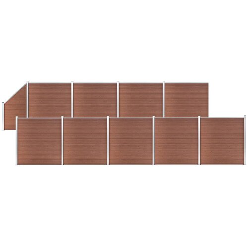  Set wpc ograda 9 kvadratnih + 1 kosa 1657 x 186 cm smeđi Cijene