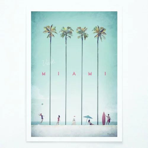 Travelposter Poster Miami, A3