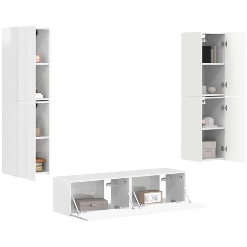 3 pcs Visok sijaj bela - - Bela - 56.59 - 30 x 31 x 60 cm - 2025-vidaXL-Uvoz_2 Slike