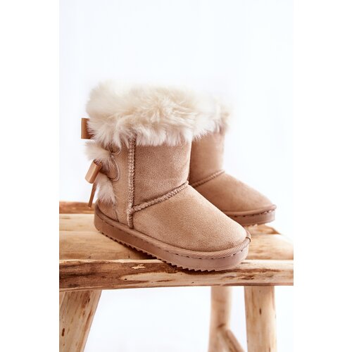 Boto Children's Insulated Snow Boots With Bows Light beige Funky Cene