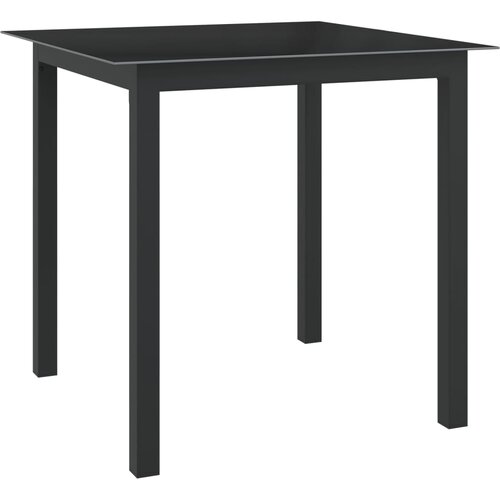  Vrtni stol crni 80 x 80 x 74 cm od aluminija i stakla Cene