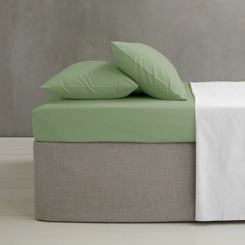 Catherine Lansfield Zelena napenjalna rjuha iz perkala 90x190 cm Easy Iron Percale &amp;ndash; Slike