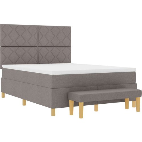 vidaXL vzmetnica z vzmetnico in klopjo Taupe 140x190 cm Tkanina, (22083158) Cene