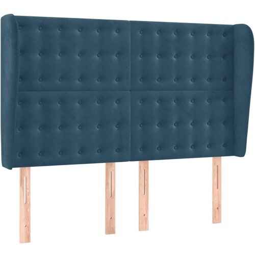 Maison Chic vzglavna omarica - nočna omarica - posteljna omarica z u&amp;scaron;esi temno modra 147x23x118/128 cm žamet, (21708508) Slike