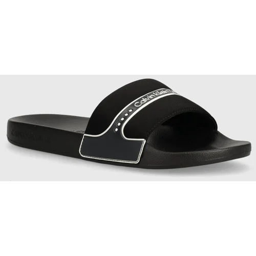 Calvin Klein Jeans Natikači SLIDE NEOPRENE SNAP moški, črna barva, YM0YM00960