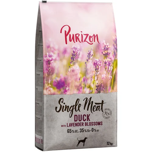 Purizon Ekonomično pakiranje 2 x 12 kg - Single Meat: Adult pačetina s cvijetom lavande