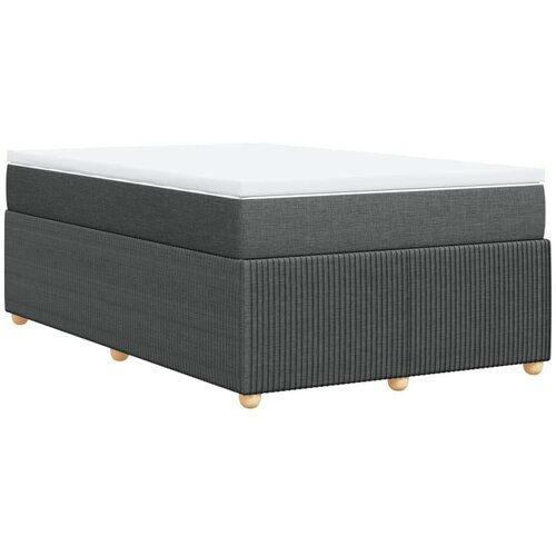 VidaXL Krevet s oprugama i madracem tamnosivi 120 x 200 cm od tkanine Slike