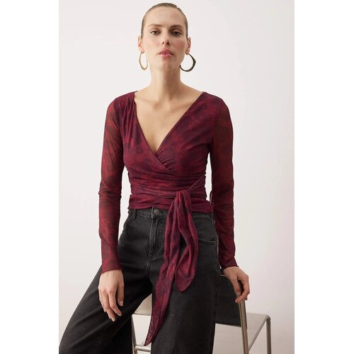 TRENDYOLMILLA ženska bluza Twoaw26Bz00226, bordo Cene