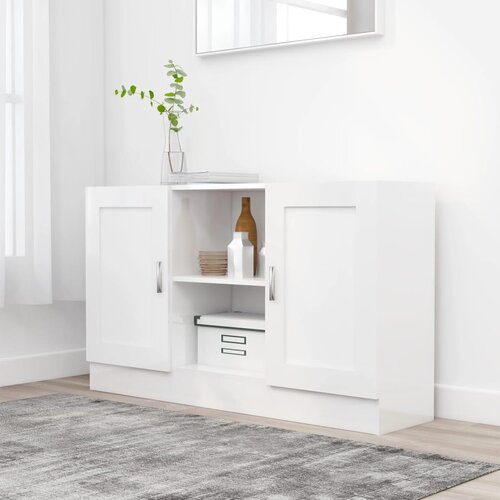VidaXL Komoda visoki sjaj bijela 120 x 30,5 x 70 cm od iverice Slike
