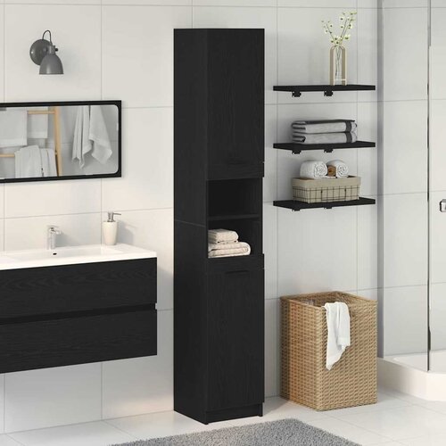  Kupaonski ormar s policom Crni hrast 32 x 34 x 188,5 cm Cene
